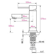 WELS Chrome Short Kitchen Laundry Round Basin Mixer Vanity Sink Faucet Tap Set V1233-KRD101CR