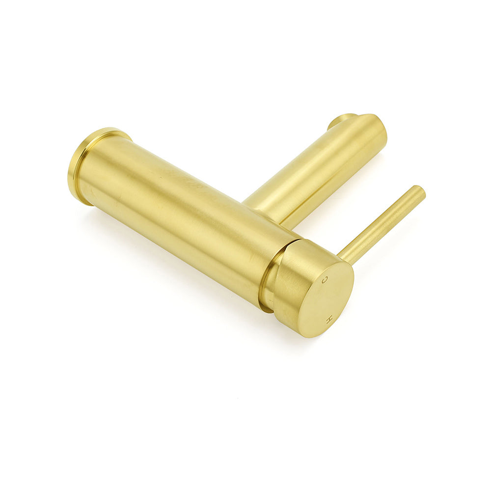 Brushed Gold 7.5L/min Kitchen Laundry Round Basin Mixer Vanity Sink Faucet Tap V1233-KRD101G