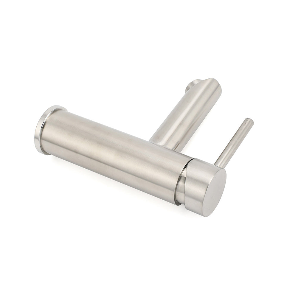 WELS Kitchen Laundry Round Basin Mixer Vanity Sink Faucet Tap Nickel Brushed Set V1233-KRD101N
