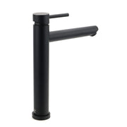 WELS Matt Black Round Tall Basin Mixer Vanity Bathroon Sink Tap Laundry Faucet V1233-KRD102B