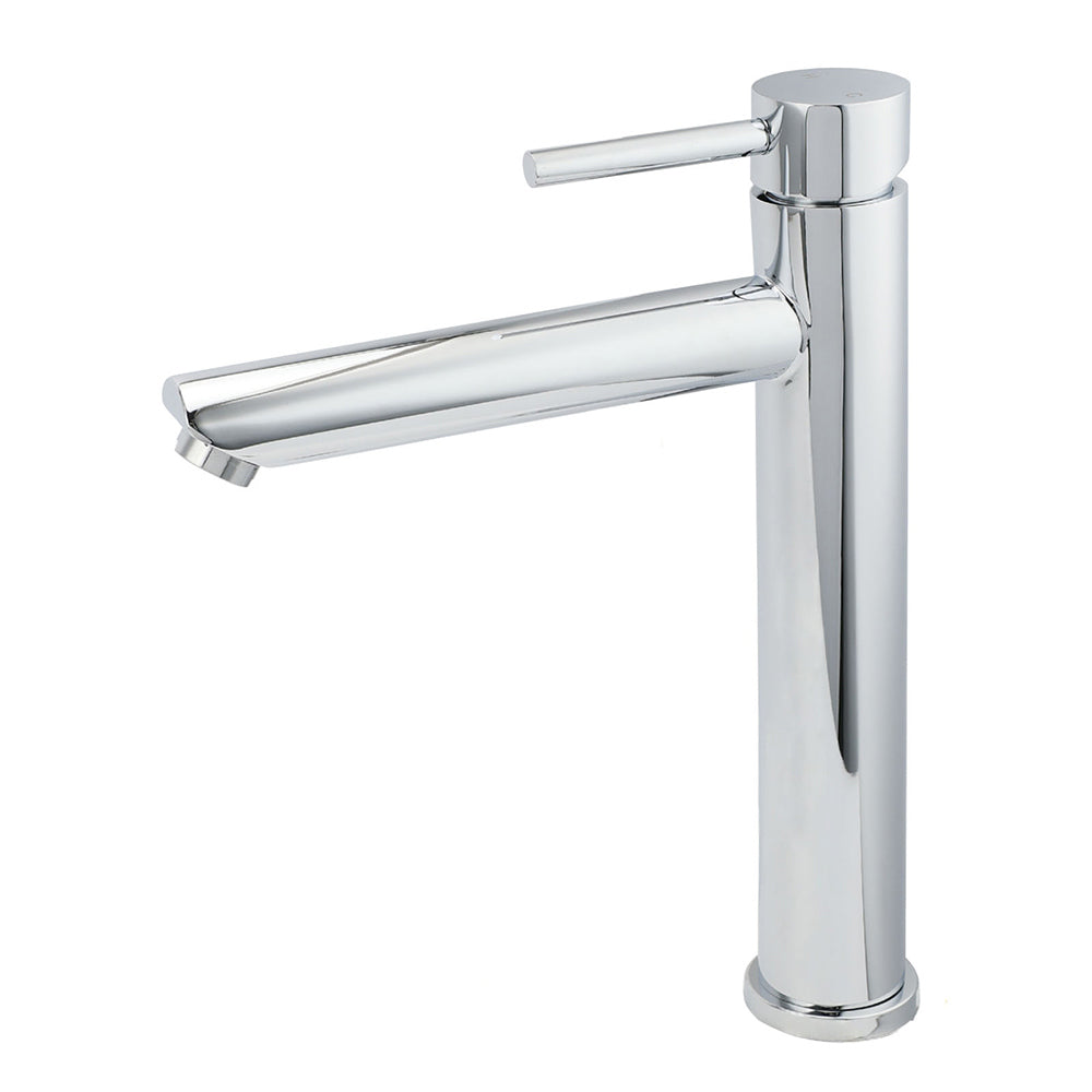 WELS 7.5L/m Round Tall Laundry Basin Mixer Vanity Sink Faucet Tap Polish Chrome V1233-KRD102CR