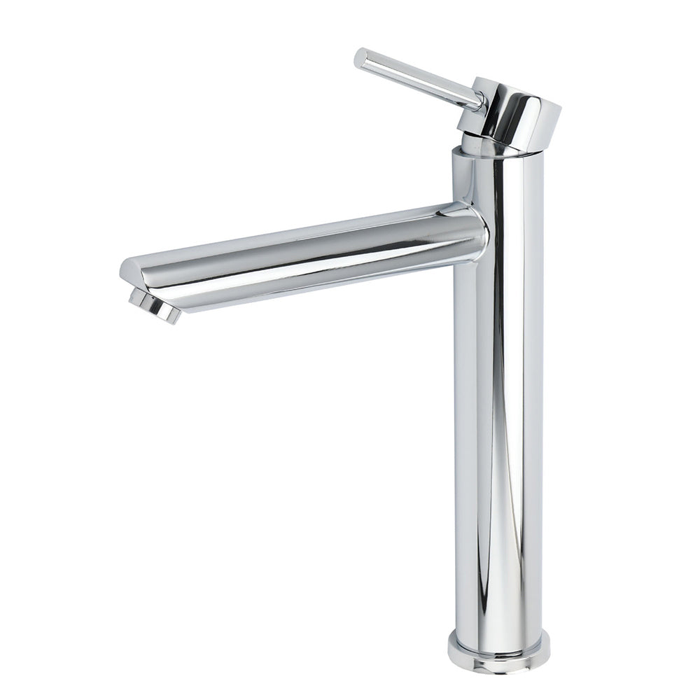 WELS 7.5L/m Round Tall Laundry Basin Mixer Vanity Sink Faucet Tap Polish Chrome V1233-KRD102CR