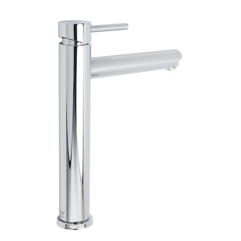 WELS 7.5L/m Round Tall Laundry Basin Mixer Vanity Sink Faucet Tap Polish Chrome V1233-KRD102CR