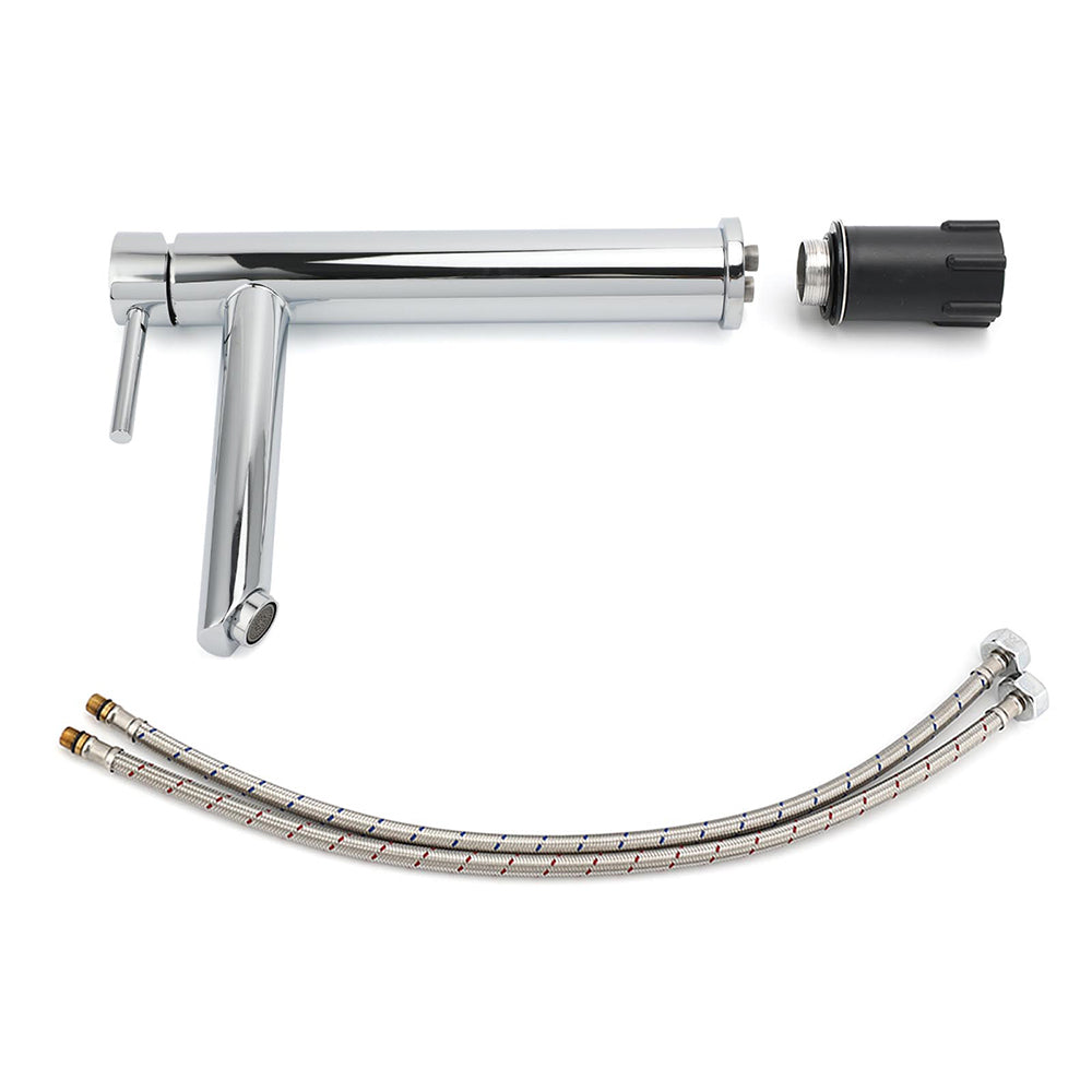 WELS 7.5L/m Round Tall Laundry Basin Mixer Vanity Sink Faucet Tap Polish Chrome V1233-KRD102CR