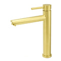 WELS Brushed Gold Laundry Round Tall Basin Mixer Vanity Sink Faucet Tap 304 SUS V1233-KRD102G