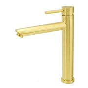 WELS Brushed Gold Laundry Round Tall Basin Mixer Vanity Sink Faucet Tap 304 SUS V1233-KRD102G