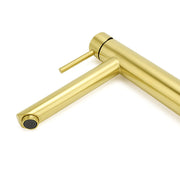 WELS Brushed Gold Laundry Round Tall Basin Mixer Vanity Sink Faucet Tap 304 SUS V1233-KRD102G
