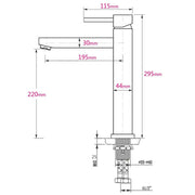 WELS Brushed Gold Laundry Round Tall Basin Mixer Vanity Sink Faucet Tap 304 SUS V1233-KRD102G