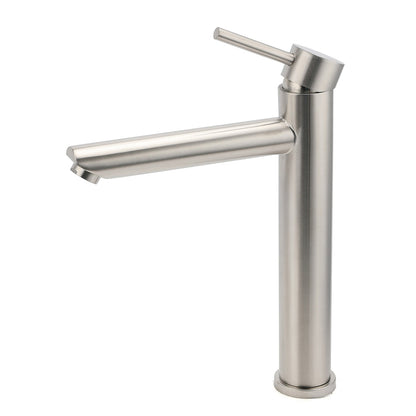 WELS Bathroom Laundry Round Basin Mixer Vanity Sink Faucet Tap Silver Brushed V1233-KRD102N