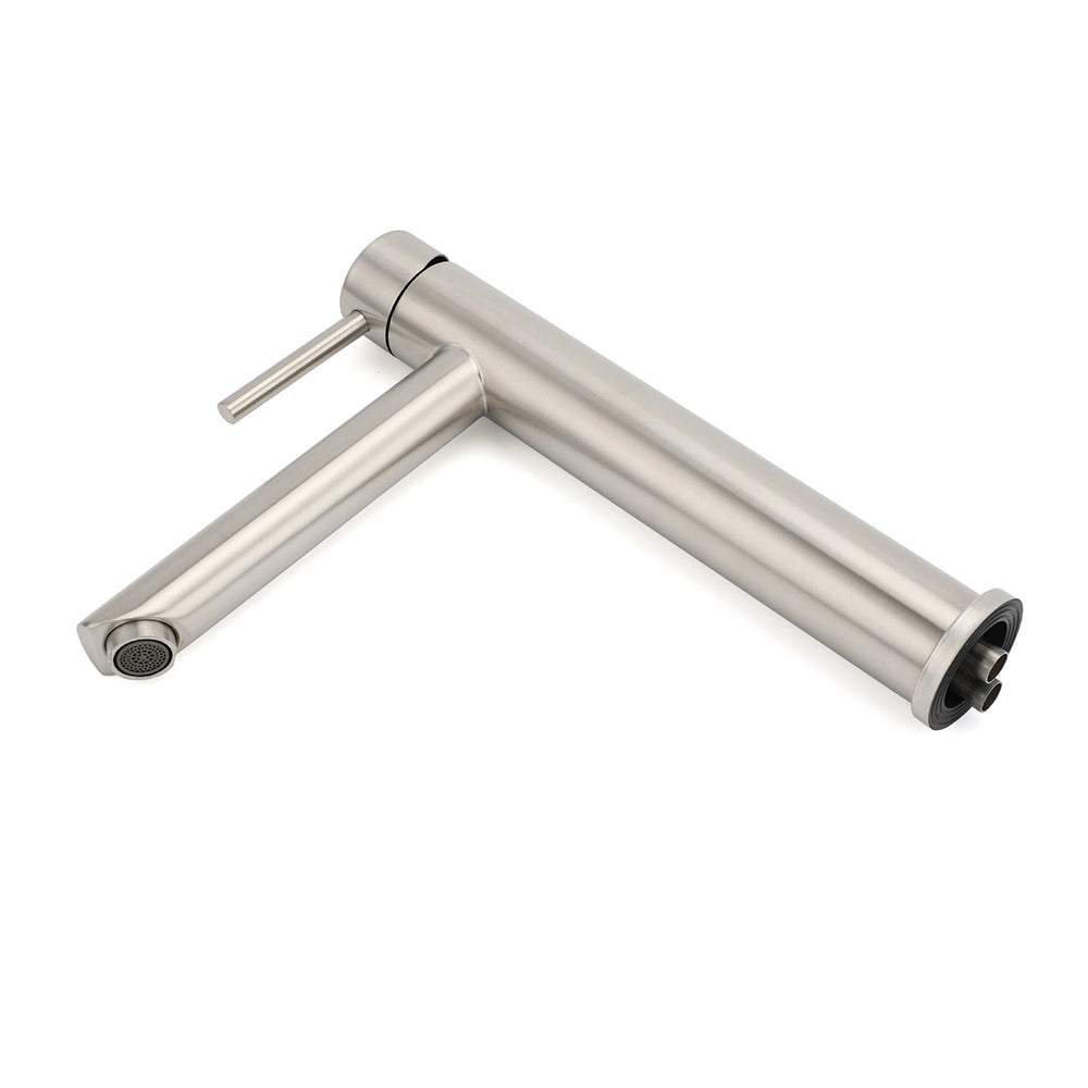 WELS Bathroom Laundry Round Basin Mixer Vanity Sink Faucet Tap Silver Brushed V1233-KRD102N
