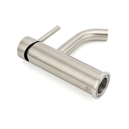 Brushed Nickel Round Curve Kitchen Laundry Basin Mixer Vanity Counter Top Faucet V1233-KRD103BS