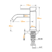Brushed Nickel Round Curve Kitchen Laundry Basin Mixer Vanity Counter Top Faucet V1233-KRD103BS