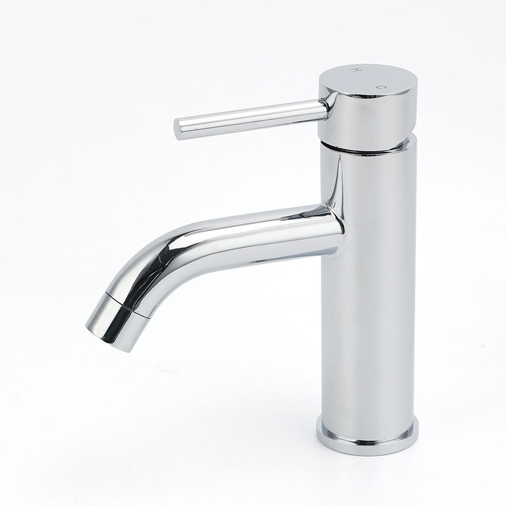 WELS Round Curve Kitchen Laundry Short Basin Mixer Vanity Sink Faucet Tap Chrome V1233-KRD103CR
