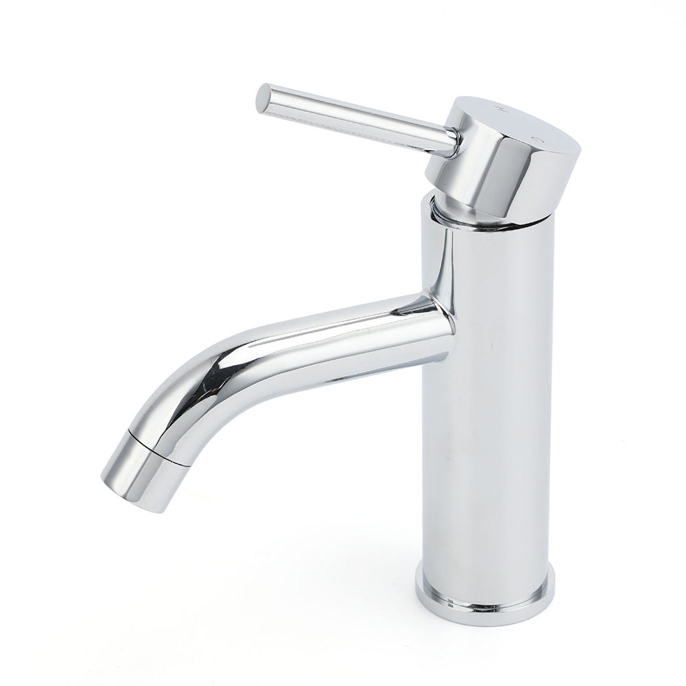 WELS Round Curve Kitchen Laundry Short Basin Mixer Vanity Sink Faucet Tap Chrome V1233-KRD103CR
