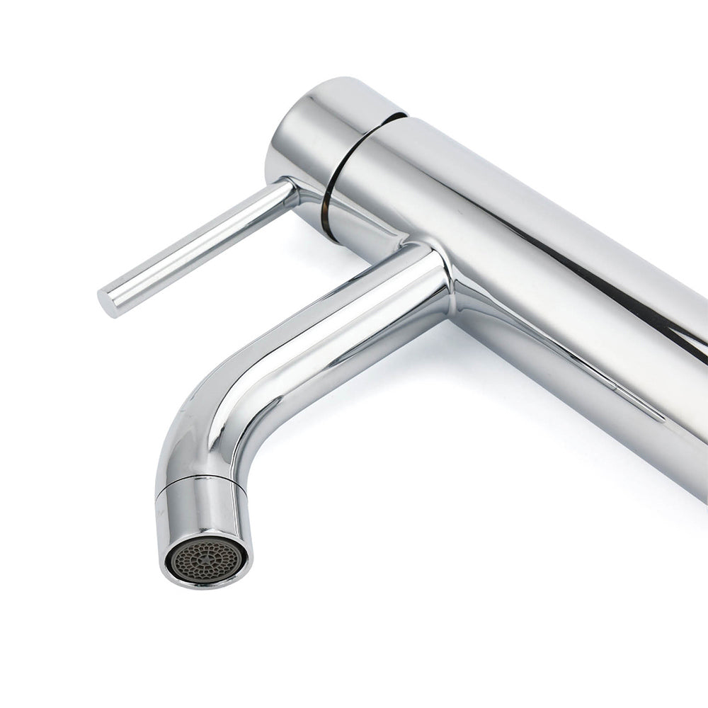 WELS Round Curve Kitchen Laundry Short Basin Mixer Vanity Sink Faucet Tap Chrome V1233-KRD103CR