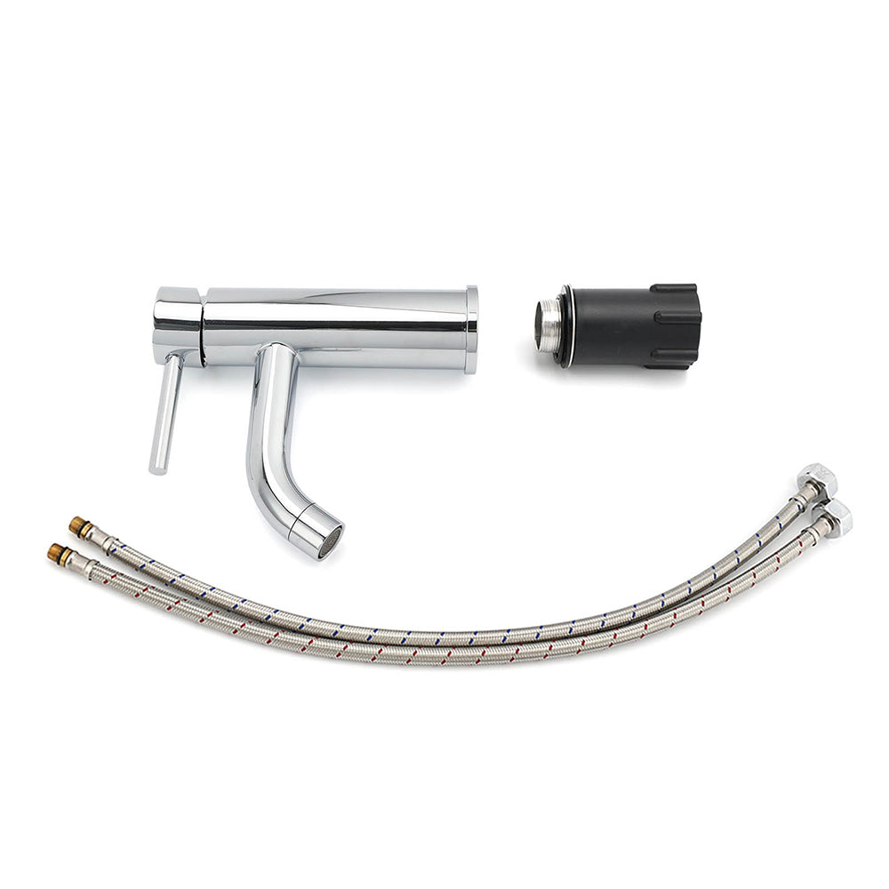 WELS Round Curve Kitchen Laundry Short Basin Mixer Vanity Sink Faucet Tap Chrome V1233-KRD103CR