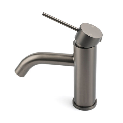 WELS Gun Metal Grey Kitchen Laundry Round Basin Mixer Vanity Sink Faucet Tap Set V1233-KRD103GM