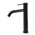Matt Black Tall Laundry Round Curve Spout Basin Mixer Vanity Sink Faucet Tapware V1233-KRD104BL