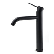 Matt Black Tall Laundry Round Curve Spout Basin Mixer Vanity Sink Faucet Tapware V1233-KRD104BL