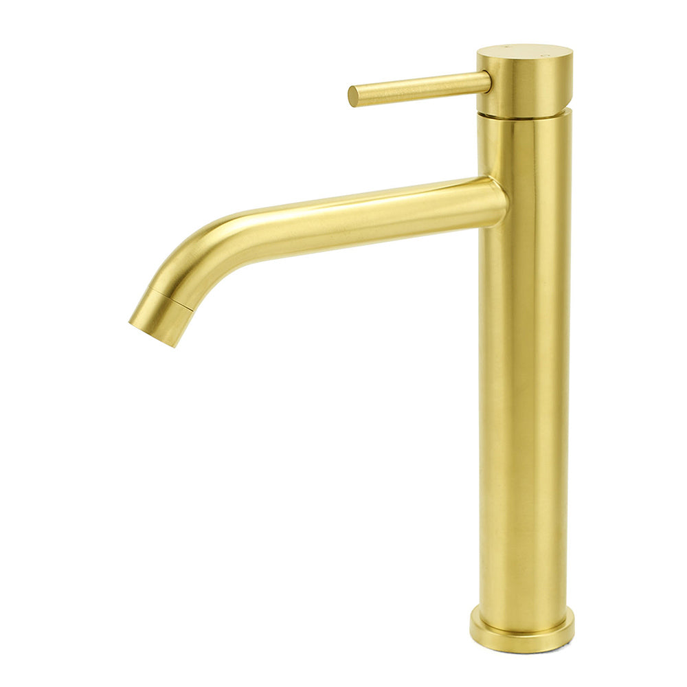 WELS Brushed Gold Tall Kitchen Laundry Basin Mixer Vanity Sink Faucet Tap Bath V1233-KRD104G