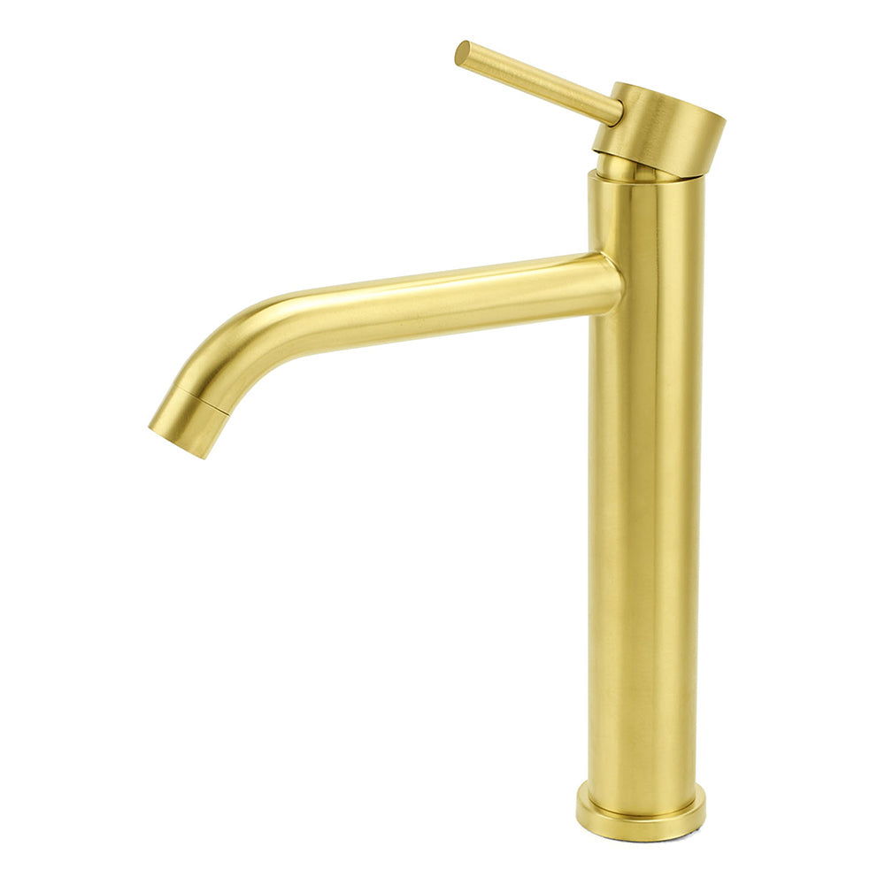WELS Brushed Gold Tall Kitchen Laundry Basin Mixer Vanity Sink Faucet Tap Bath V1233-KRD104G