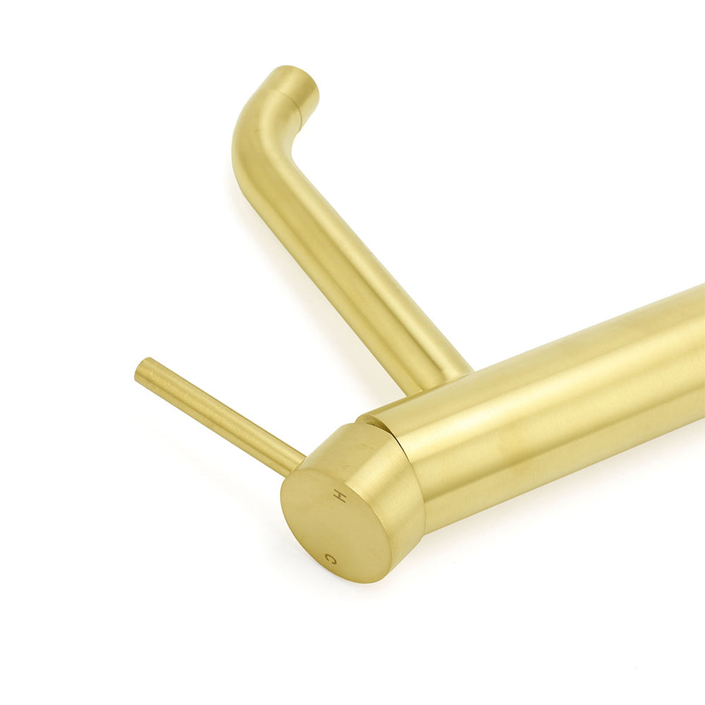 WELS Brushed Gold Tall Kitchen Laundry Basin Mixer Vanity Sink Faucet Tap Bath V1233-KRD104G