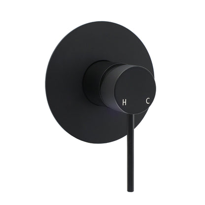 Matt Black Round Bath Concealed Shower Mixer Valve Hot Cold Water Tap Watermark V1233-KRD201B
