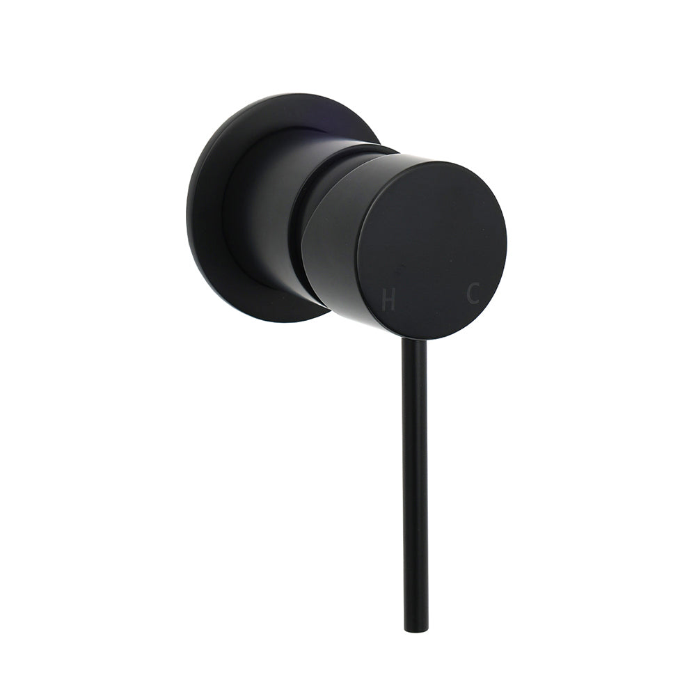 Watermark Matt Black Round Bath Shower Mixer Valve Hot Cold Water Tap Small Face V1233-KRD201B60