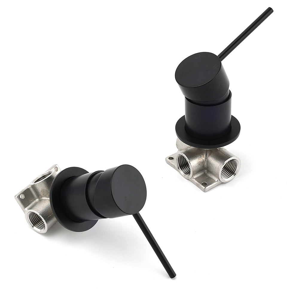 Watermark Matt Black Round Bath Shower Mixer Valve Hot Cold Water Tap Small Face V1233-KRD201B60
