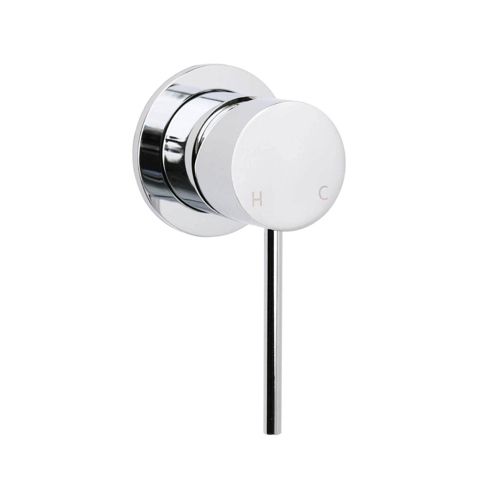 Bathroom Chrome Round Pin Lever Handle Hot Cold Water Tapware Shower Mixer Valve V1233-KRD201CR60