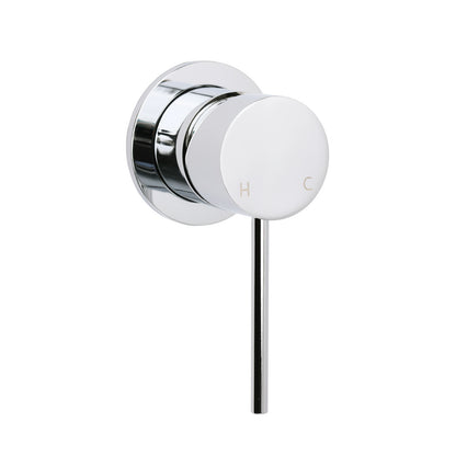 Bathroom Chrome Round Pin Lever Handle Hot Cold Water Tapware Shower Mixer Valve V1233-KRD201CR60