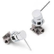 Bathroom Chrome Round Pin Lever Handle Hot Cold Water Tapware Shower Mixer Valve V1233-KRD201CR60