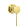 Brushed Gold Round Wall Mounted Shower Mixer Hot Cold Bath Tap Valve Cartridge V1233-KRD201G60