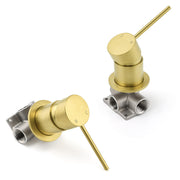 Brushed Gold Round Wall Mounted Shower Mixer Hot Cold Bath Tap Valve Cartridge V1233-KRD201G60