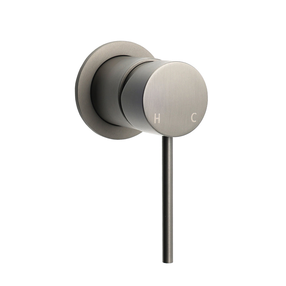 Gun Metal Round Small Face Wall Shower Mixer Hot Cold Bath Tap Valve Cartridge V1233-KRD201GM60