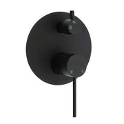 Stainless Steel Black Round Shower Mixer Diverter Lead Free Healthy For Bath Set V1233-KRD202B
