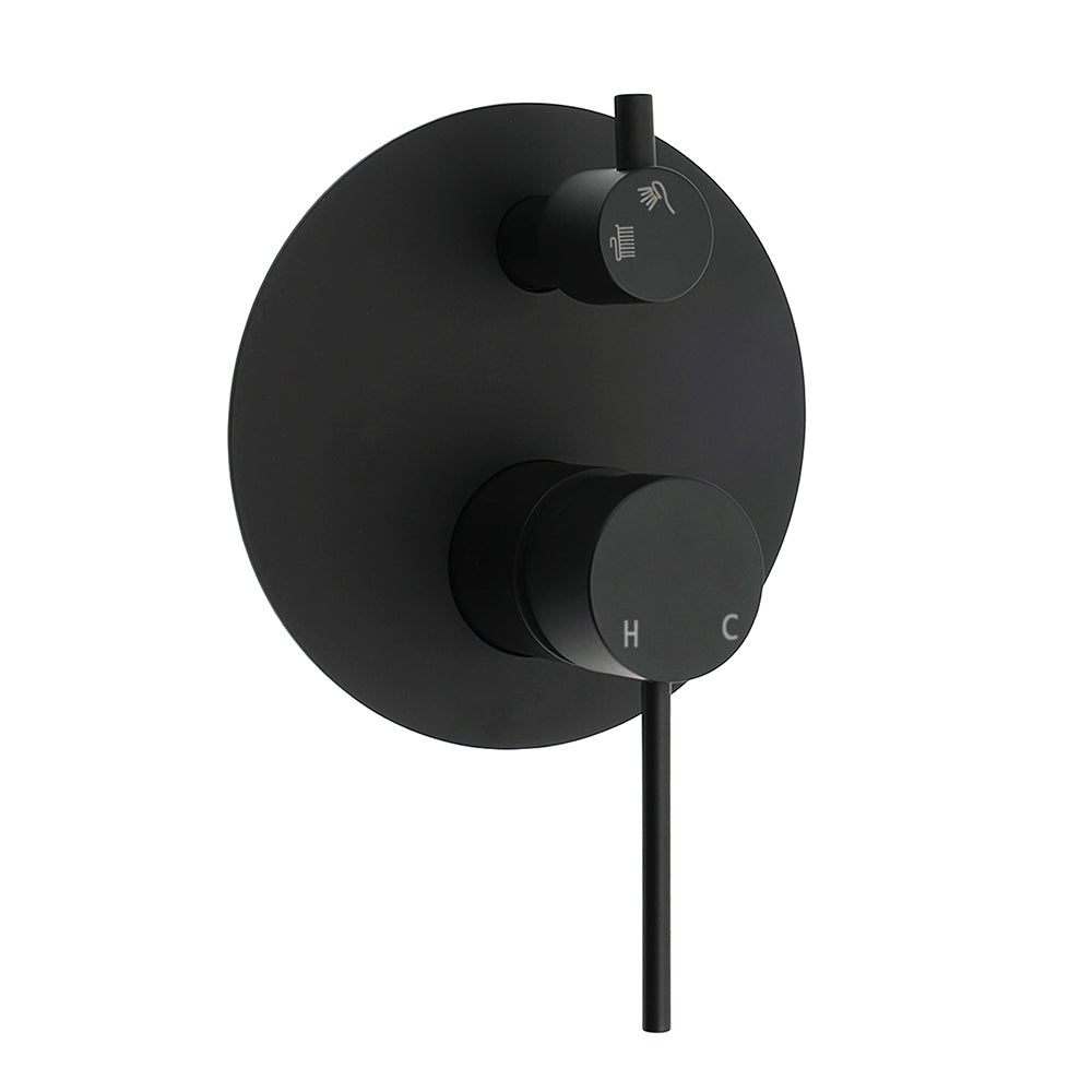 Stainless Steel Black Round Shower Mixer Diverter Lead Free Healthy For Bath Set V1233-KRD202B