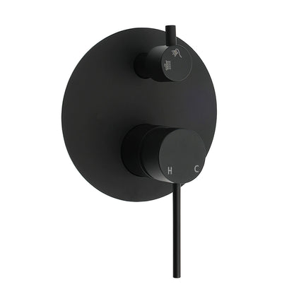 Stainless Steel Black Round Shower Mixer Diverter Lead Free Healthy For Bath Set V1233-KRD202B