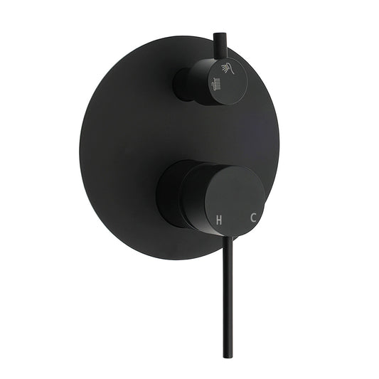Stainless Steel Black Round Shower Mixer Diverter Lead Free Healthy For Bath Set V1233-KRD202B