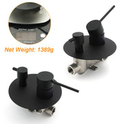 Stainless Steel Black Round Shower Mixer Diverter Lead Free Healthy For Bath Set V1233-KRD202B