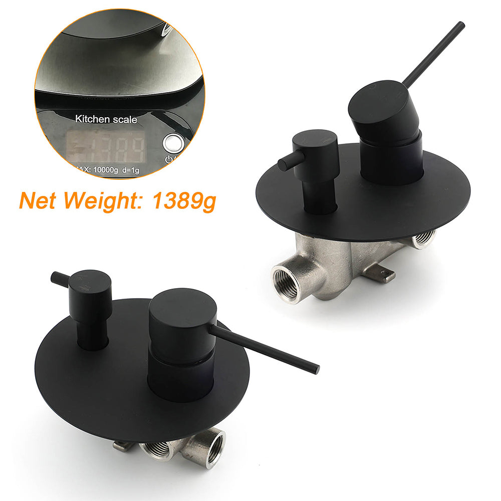 Stainless Steel Black Round Shower Mixer Diverter Lead Free Healthy For Bath Set V1233-KRD202B