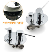 OZ Chrome Round Stainless Steel Shower Mixer 2 Way Switch Diverter For Bath Set V1233-KRD202CR