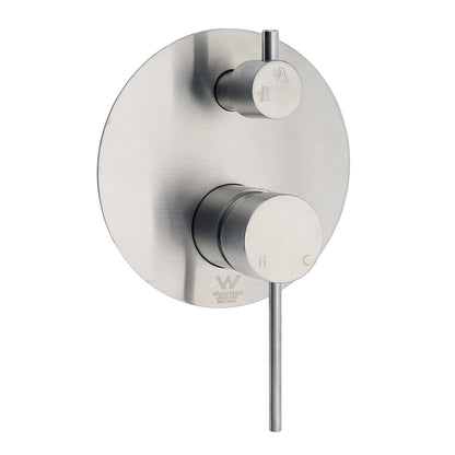 AU Round Stainless Steel Shower Mixer Diverter Brushed Nickel For Bathroom Sets V1233-KRD202N