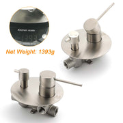 AU Round Stainless Steel Shower Mixer Diverter Brushed Nickel For Bathroom Sets V1233-KRD202N