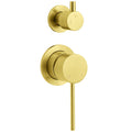 Concealed Round Brushed Gold Wall Shower Mixer 2 Way Diverter Valve For Bathroom V1233-KRD204G