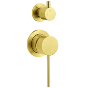 Concealed Round Brushed Gold Wall Shower Mixer 2 Way Diverter Valve For Bathroom V1233-KRD204G