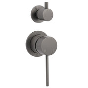 Small Face Gun Metal Gray Round Shower Mixer 2 Way Switch Diverter For Combo Set V1233-KRD204GM