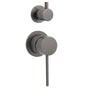 Small Face Gun Metal Gray Round Shower Mixer 2 Way Switch Diverter For Combo Set V1233-KRD204GM