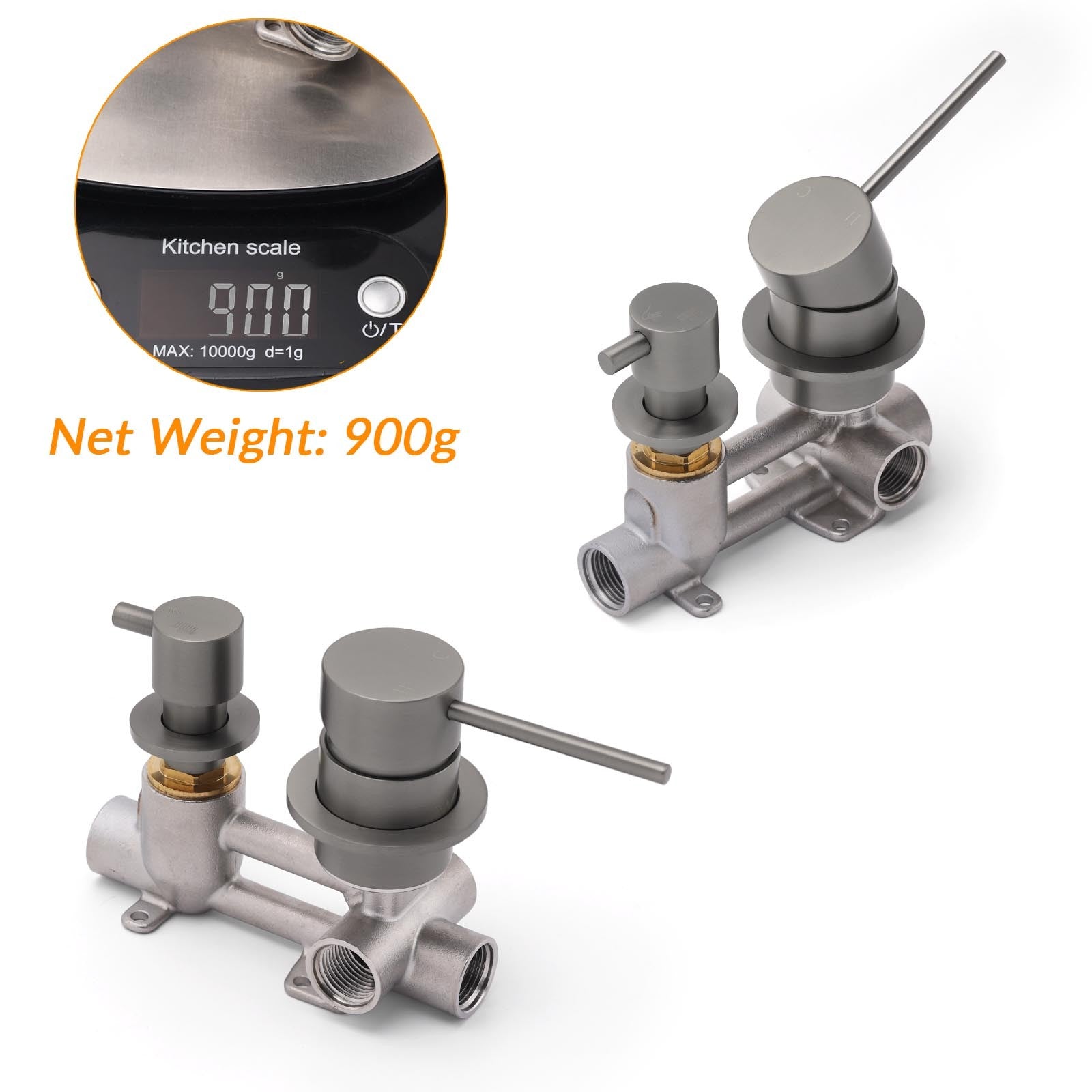 Small Face Gun Metal Gray Round Shower Mixer 2 Way Switch Diverter For Combo Set V1233-KRD204GM