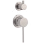 Brushed Nickel Round Bathroom Small Face Shower Mixer 2 Way Diverter Switch Set V1233-KRD204N